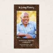 シンプルレザー写真葬儀記念祈りの言葉カード (正面)