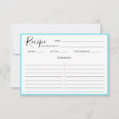 シンプルレシピモダンカードアクアブルー (正面)