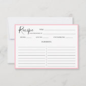 シンプルレシピモダンカードピンク (正面)