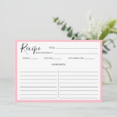シンプルレシピモダンカードピンク 招待状 (スタンド正面)
