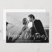 シンプルレタリングの結婚休日の発表 シーズンカード (正面/裏面)