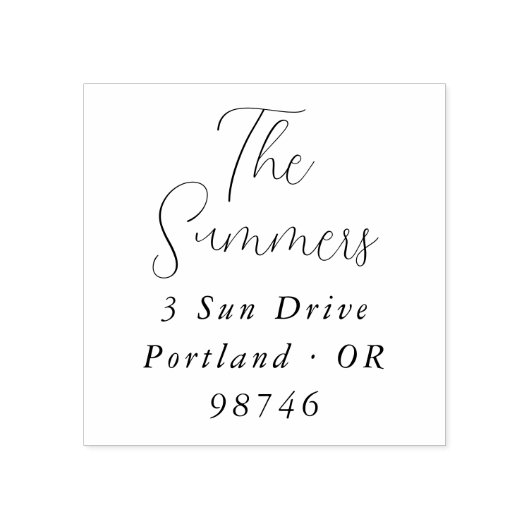 シンプルレタリングファミリ名差出人住所 ラバースタンプ (インプリント)