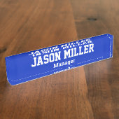 シンプルレタリングブルー デスクネームプレート (側面)