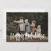 シンプルレタリングモダン2枚フォトハッピー シーズンカード (正面)