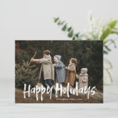 シンプルレタリングモダン2枚フォトハッピー シーズンカード (スタンド正面)