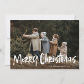 シンプルレタリングモダン2枚メリークリスマス シーズンカード (正面)