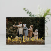シンプルレタリングモダン2枚メリークリスマス 箔シーズンカード (立ち正面)