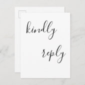 シンプルレタリングrsvpの結婚はがき インビテーションポストカード (正面/裏面)