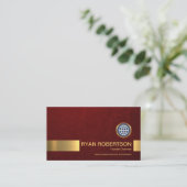 シンプルレッスタイリッシュド·グランジ金ゴールド創業者CEO 名刺 (スタンド正面)