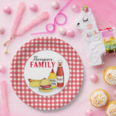 シンプルレッドカントリーハンバーガーホットドッグかわいいパーティー ペーパープレート (パーティー)