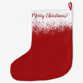 シンプルレッドクリスマススノーフレークグラデーション ラージクリスマスストッキング (裏面)