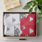 シンプルレッドクリスマスツリーパターン雪の休日 薄葉紙 (ギフト)