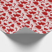 シンプルレッドクリスマスラッピング紙 ラッピングペーパー (角)