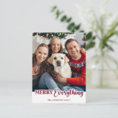 シンプルレッドグリーンかわいいモダンすべて シーズンポストカード (スタンド正面)