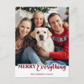 シンプルレッドグリーンかわいいモダンすべて シーズンポストカード (正面)