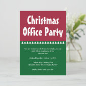 シンプルレッドグリーンクリスマスオフィスパーティー 招待状 (スタンド正面)
