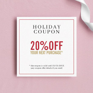 シンプルレッドゴールデンホワイト美しいサロンクーポン 割引カード