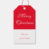シンプルレッドスクリプトホリデーメリークリスマス ギフトタグ (正面)
