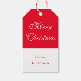 シンプルレッドスクリプトホリデーメリークリスマス ギフトタグ