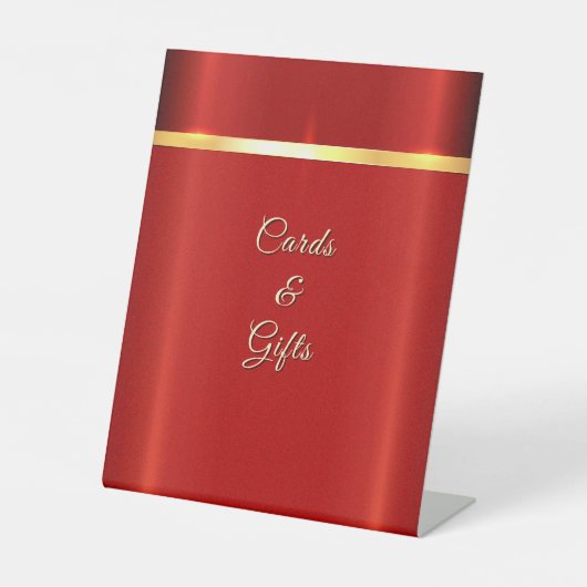 シンプルレッドテーブルトップシンボルや象徴 台座サイン (正面)