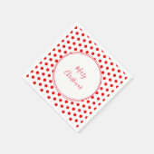 シンプルレッドドットクリスマスパーティー紙ナプキンス スタンダードカクテルナプキン (角)