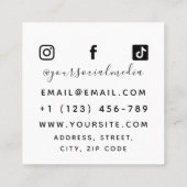 シンプルレッドドラゴンタトゥーアーティストサロンソーシャルメディア スクエア名刺 (裏面)