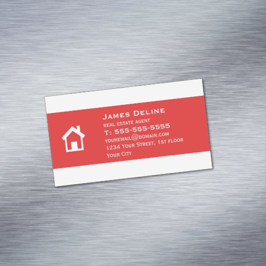 シンプルレッドハウス実在エステート マグネット名刺 (インサイチュ)
