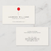 シンプルレッドバルーンIIイベントプランナー、パーティープランナー 名刺 (正面/裏面)