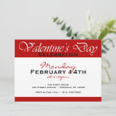 シンプルレッドバレンタインデーお祝い招待状 招待状 (スタンド正面)