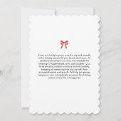 シンプルレッドボウホリデーカード 招待状 (裏面)