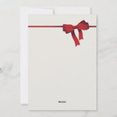 シンプルレッドボウ写真クリスマス シーズンカード (裏面)