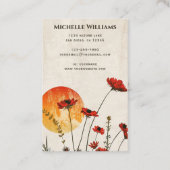 シンプルレッドポピズボホワイルドフラワーズサンセット 名刺 (裏面)