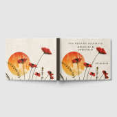 シンプルレッドポピーズボホワイルドフラワーズサンセット結婚ズ ゲストブック (全面)