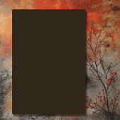 シンプルレッドポピーズボホワイルドフラワーズサンセット結婚ズ 出欠カード