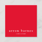 シンプルレッドモダンプロフェッショナルミニマル スクエア名刺 (正面)