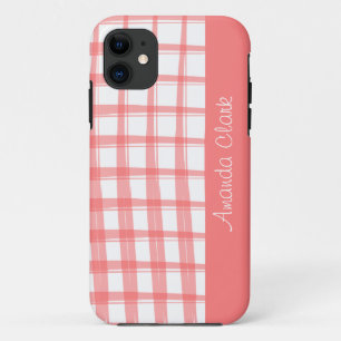 シンプルレッドモダンラティスデザイン iPhone 11 ケース