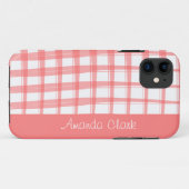 シンプルレッドモダンラティスデザイン Case-Mate iPhoneケース (裏面(横))