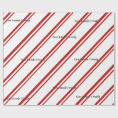 シンプルレッドラインクリスマカスタムス ラッピングペーパー (フラット)