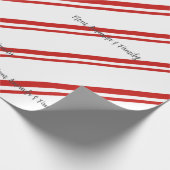 シンプルレッドラインクリスマカスタムス ラッピングペーパー (角)