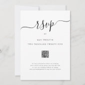 シンプルレッドローズエレガントQRコード結婚s 招待状 (裏面)