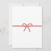 シンプルレッド白ストライプいBow写真クリスマスカード 招待状 (裏面)