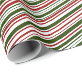 シンプルレッド&グリーンストライプクリスマス  ラッピングペーパー (ロールコーナー)