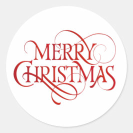 シンプルレッド・メリーエレガント・クリスマス ラウンドシール