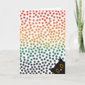 シンプルレトロなサンセット猫の手の面白い黒猫パパ カード (正面)