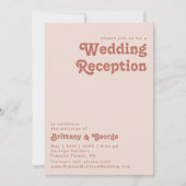 シンプルレトロな雰囲気 | ブラッシュピンクの結婚式の披露宴 招待状 (正面)