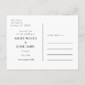 シンプルレトロインスパイア日付ポストカードの保存 インビテーションポストカード (裏面)