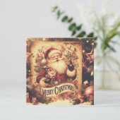 シンプルレトロエレガントイラストレーションサンタクロース シーズンカード (スタンド正面)