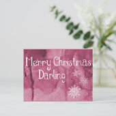 シンプルレトロエレガントスノーフレークメリークリスマス シーズンポストカード (スタンド正面)