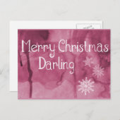 シンプルレトロエレガントスノーフレークメリークリスマス シーズンポストカード (正面/裏面)