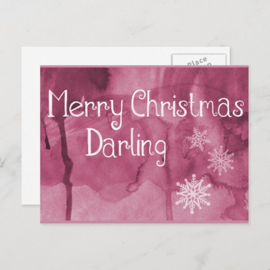 シンプルレトロエレガントスノーフレークメリークリスマス シーズンポストカード (正面/裏面)